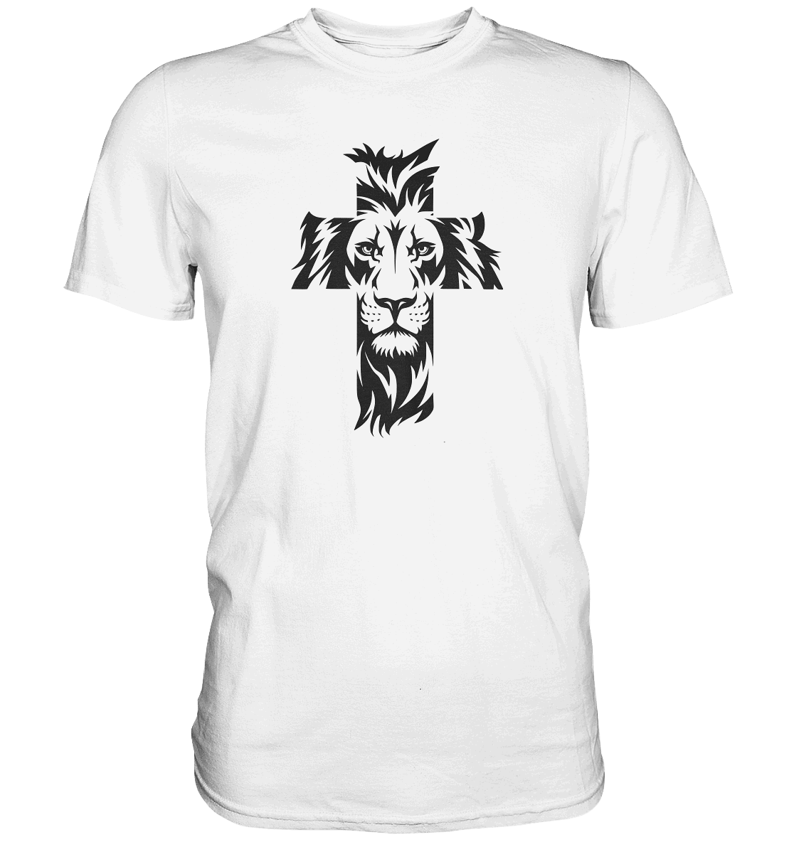 Der Löwe im Kreuz – Mut und Gnade vereint | Christliche Kleidung - Premium Shirt - Unisex-Shirts - White - GfoitMa