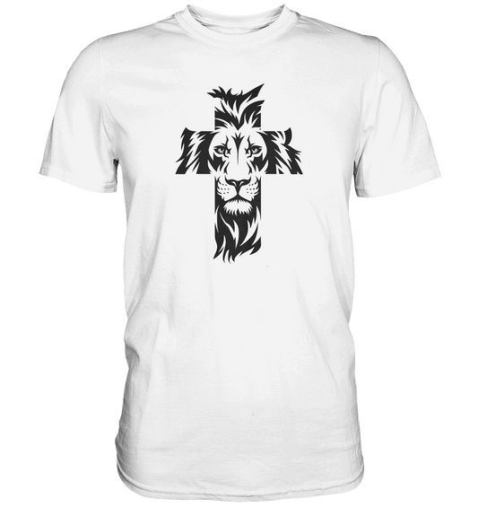 Der Löwe im Kreuz – Mut und Gnade vereint | Christliche Kleidung - Premium Shirt - Unisex-Shirts - White - GfoitMa