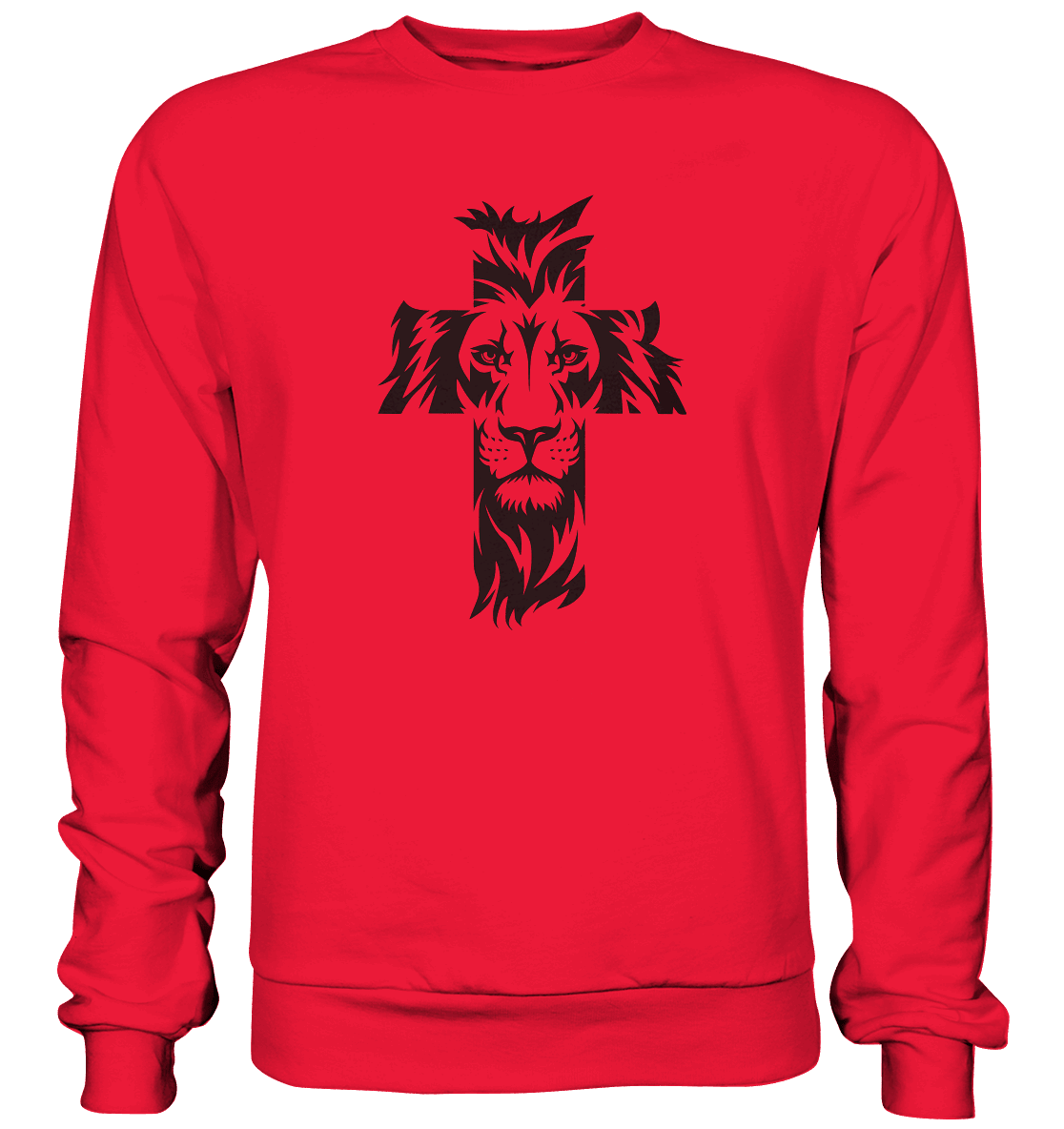 Der Löwe im Kreuz – Mut und Gnade vereint | Christliche Kleidung - Premium Sweatshirt - Sweatshirts - Rot - GfoitMa