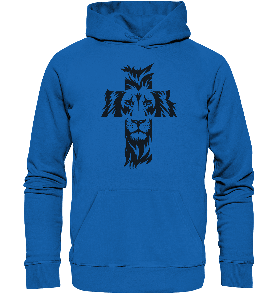 Der Löwe im Kreuz – Mut und Gnade vereint | Christliche Kleidung - Premium Unisex Hoodie - Hoodies - Royal Blau - GfoitMa