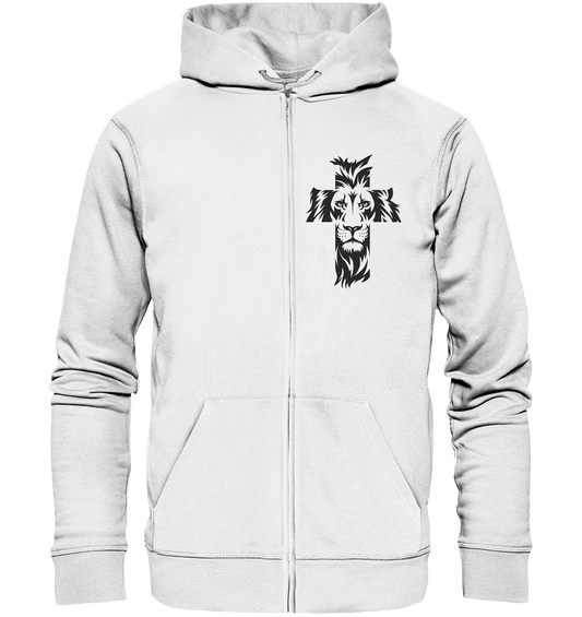 Der Löwe im Kreuz – Mut und Gnade vereint | Christliche Kleidung - Zipper - Jacken/ Zipper - White - GfoitMa
