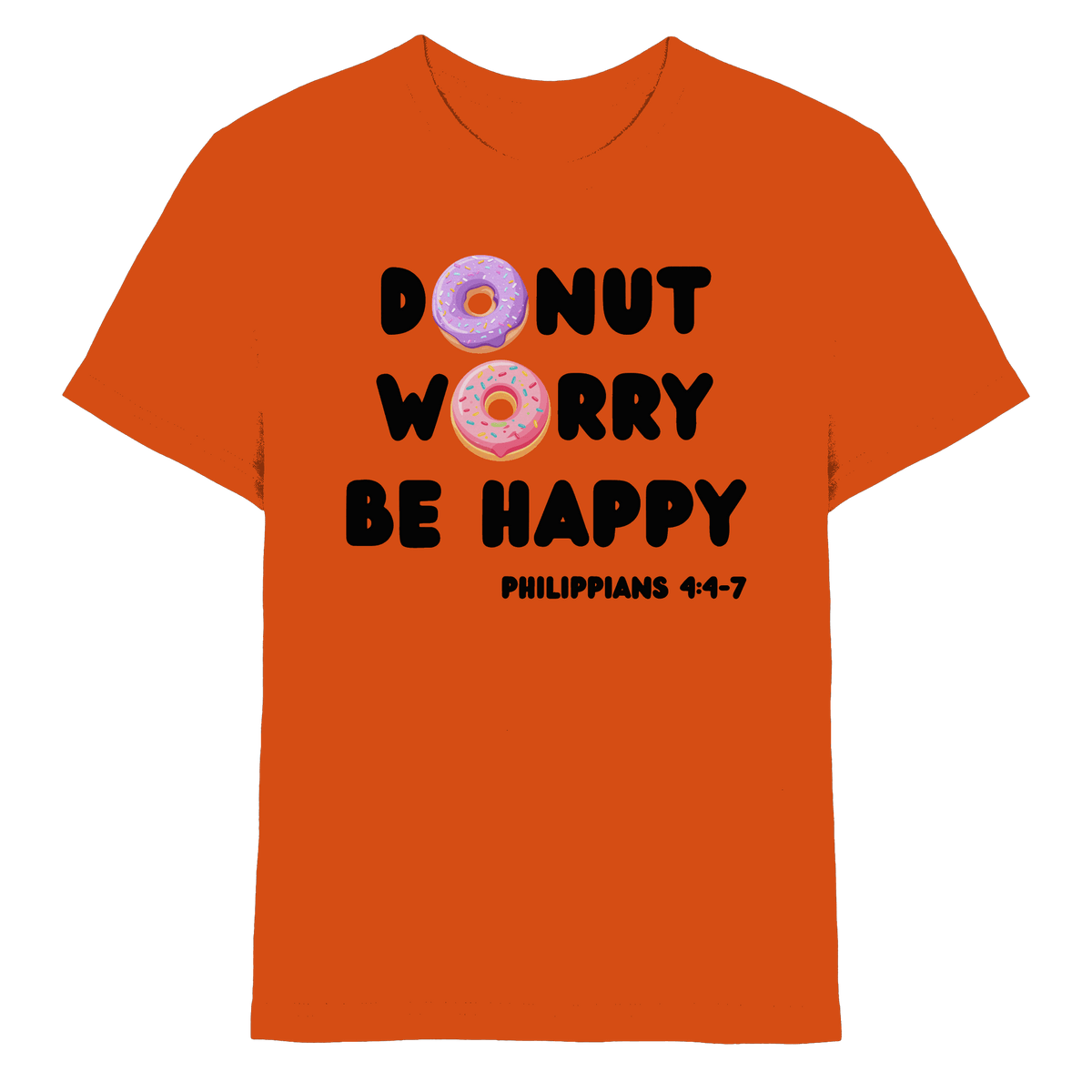 Donut Worry, Be Happy – Philipper 4,4–7 | Christliches Donut Design - Kids Premium Shirt - Kids & Babys - Orange - GfoitMa