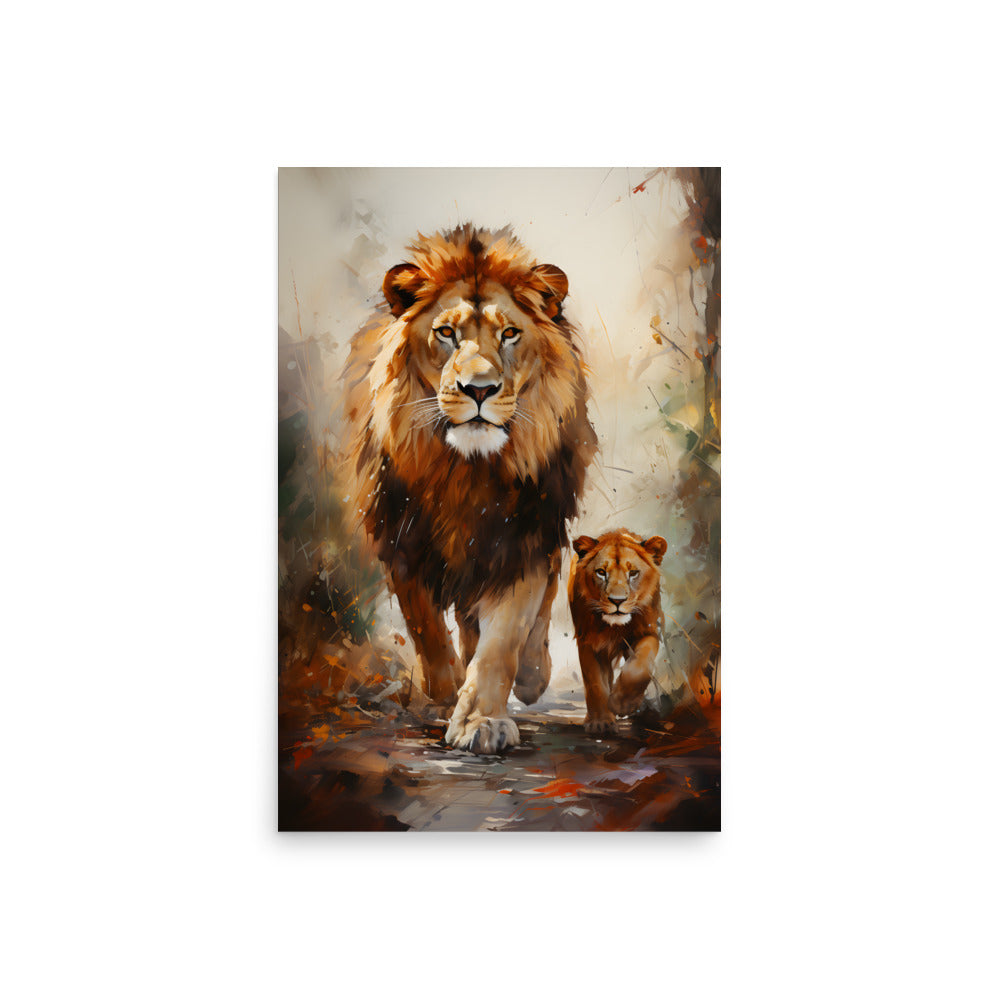 Christliches Poster: Löwe mit seinem Sohn