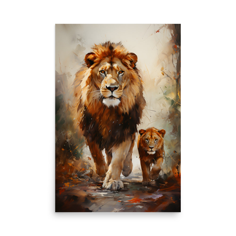 Christliches Poster: Löwe mit seinem Sohn