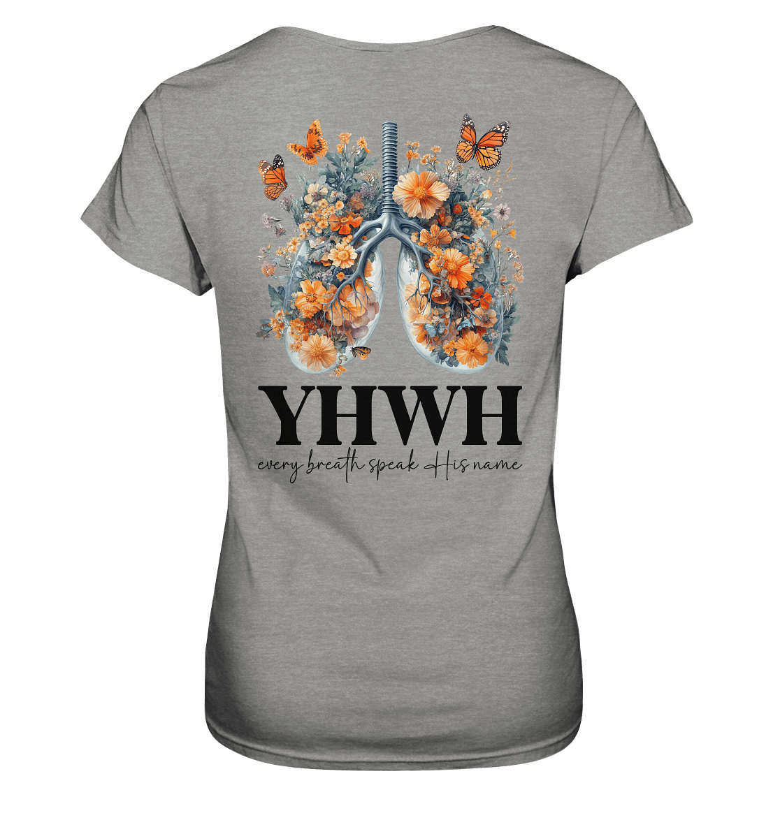 Every Breath Speak His Name – Leben, das Lobpreis atmet | Christliche Kleidung - Ladies Premium Shirt - Lady-Shirts - Sports Grey (meliert) - GfoitMa
