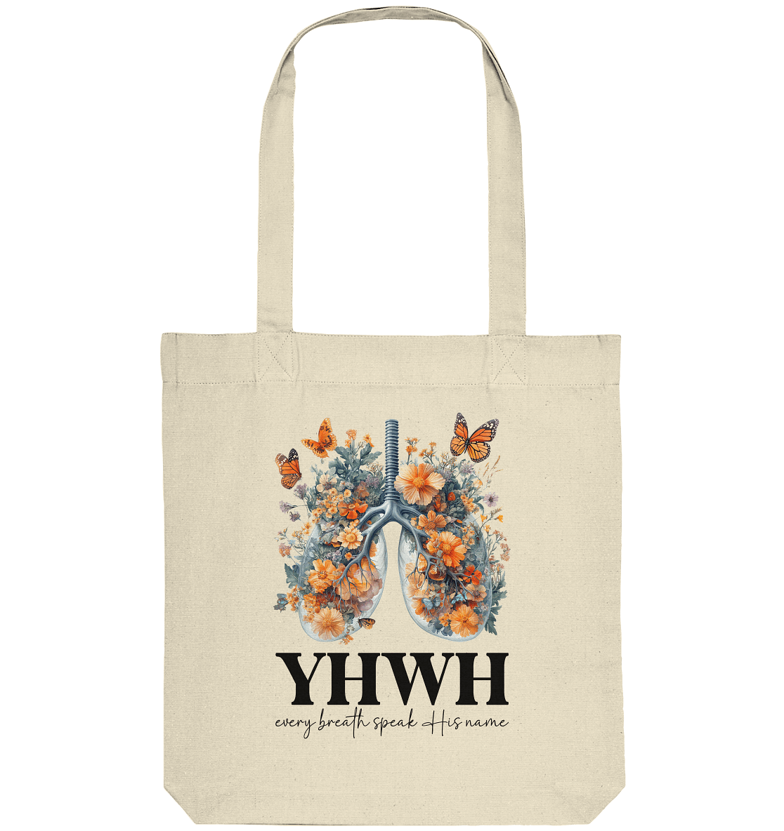 Every Breath Speak His Name – Leben, das Lobpreis atmet | Christliche Kleidung - Organic Tote-Bag - Taschen - Natural - GfoitMa
