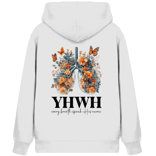 Every Breath Speak His Name – Leben, das Lobpreis atmet | Christliche Kleidung - Organic Zipper - Jacken/ Zipper - White - GfoitMa