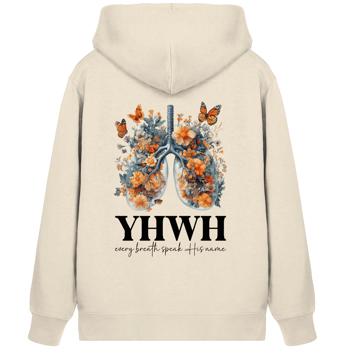 Every Breath Speak His Name – Leben, das Lobpreis atmet | Christliche Kleidung - Organic Zipper - Jacken/ Zipper - Natural Raw - GfoitMa
