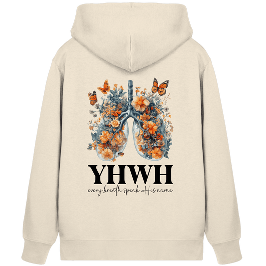 Every Breath Speak His Name – Leben, das Lobpreis atmet | Christliche Kleidung - Organic Zipper - Jacken/ Zipper - Natural Raw - GfoitMa