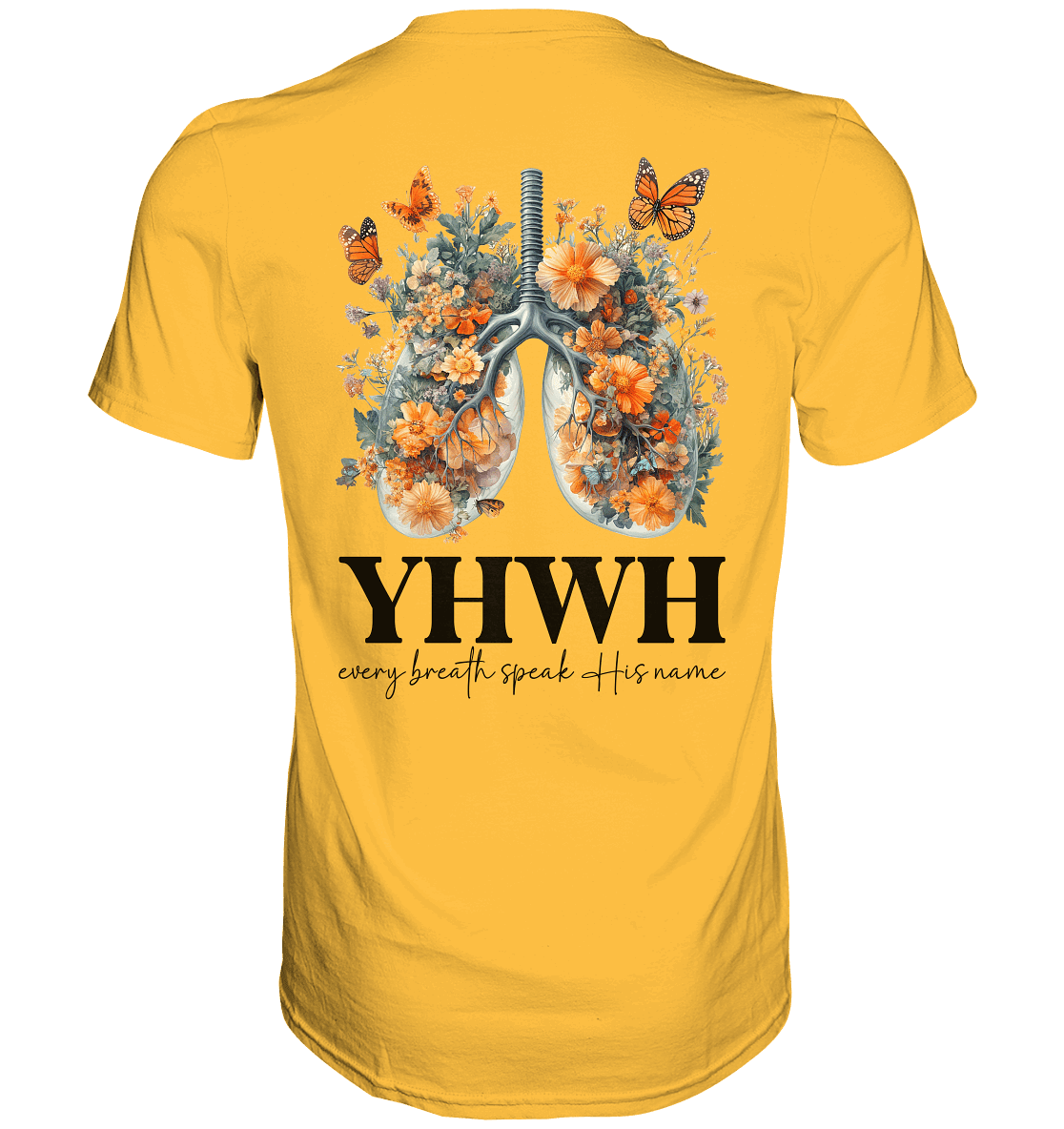Every Breath Speak His Name – Leben, das Lobpreis atmet | Christliche Kleidung - Premium Shirt - Unisex-Shirts - Gold - GfoitMa