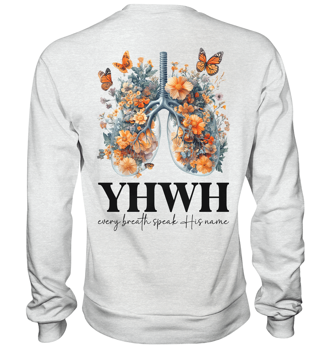 Every Breath Speak His Name – Leben, das Lobpreis atmet | Christliche Kleidung - Premium Sweatshirt - Sweatshirts - Heather Grey (meliert) - GfoitMa