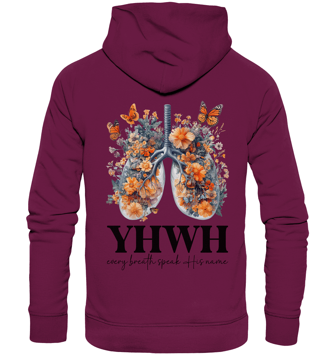 Every Breath Speak His Name – Leben, das Lobpreis atmet | Christliche Kleidung - Premium Unisex Hoodie - Hoodies - Burgund - GfoitMa