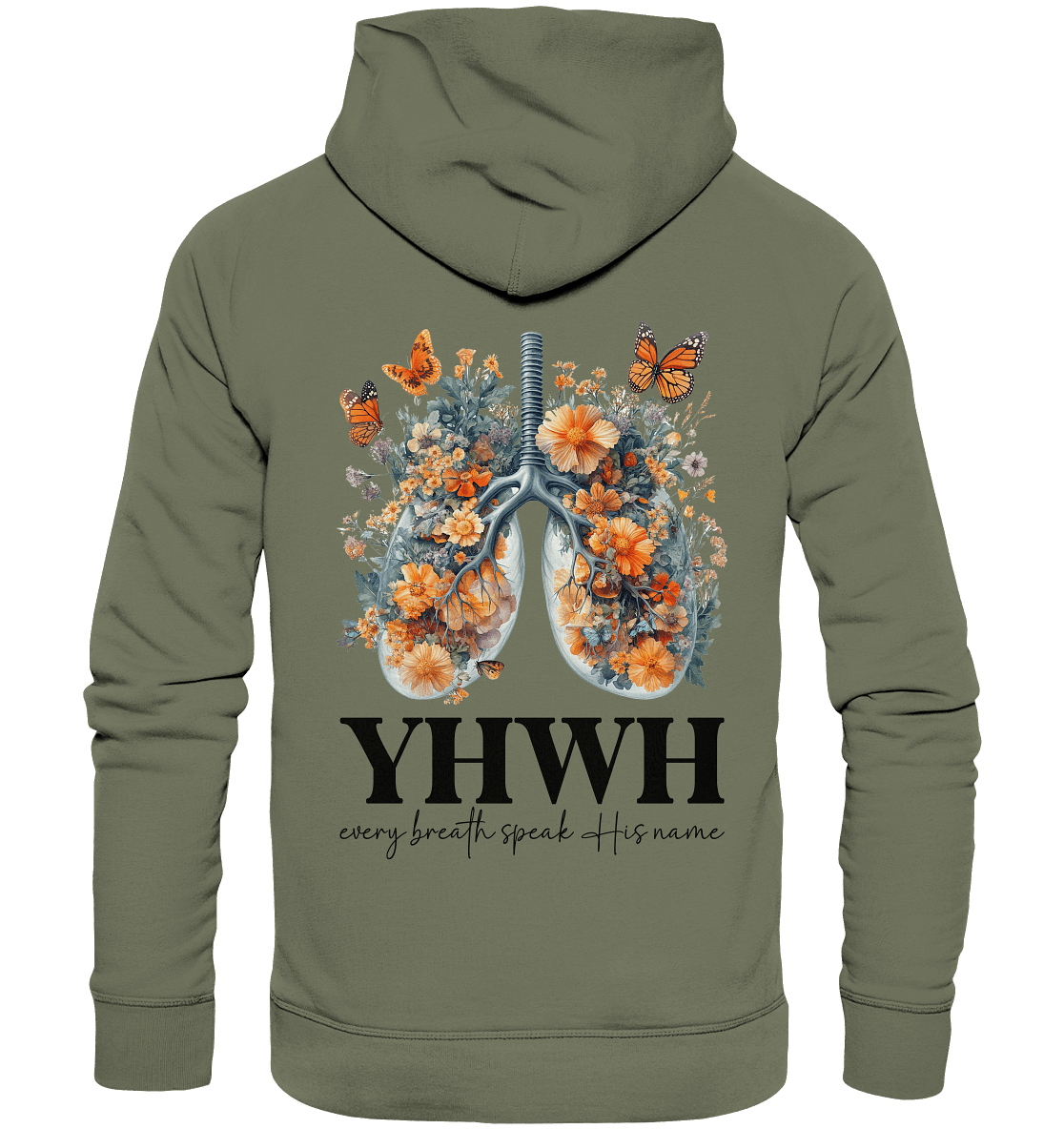 Every Breath Speak His Name – Leben, das Lobpreis atmet | Christliche Kleidung - Premium Unisex Hoodie - Hoodies - Classic Olive - GfoitMa