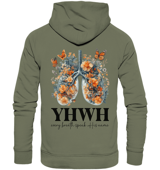 Every Breath Speak His Name – Leben, das Lobpreis atmet | Christliche Kleidung - Premium Unisex Hoodie - Hoodies - Classic Olive - GfoitMa