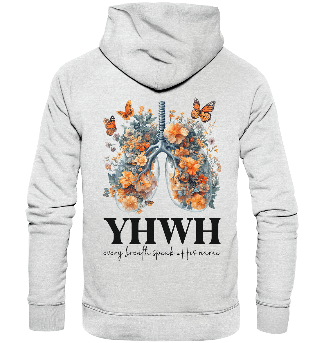 Every Breath Speak His Name – Leben, das Lobpreis atmet | Christliche Kleidung - Premium Unisex Hoodie - Hoodies - Heather Grey (meliert) - GfoitMa