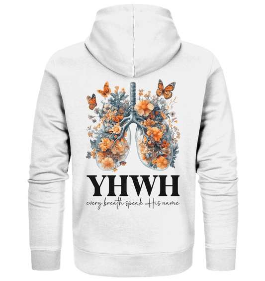 Every Breath Speak His Name – Leben, das Lobpreis atmet | Christliche Kleidung - Zipper - Jacken/ Zipper - White - GfoitMa