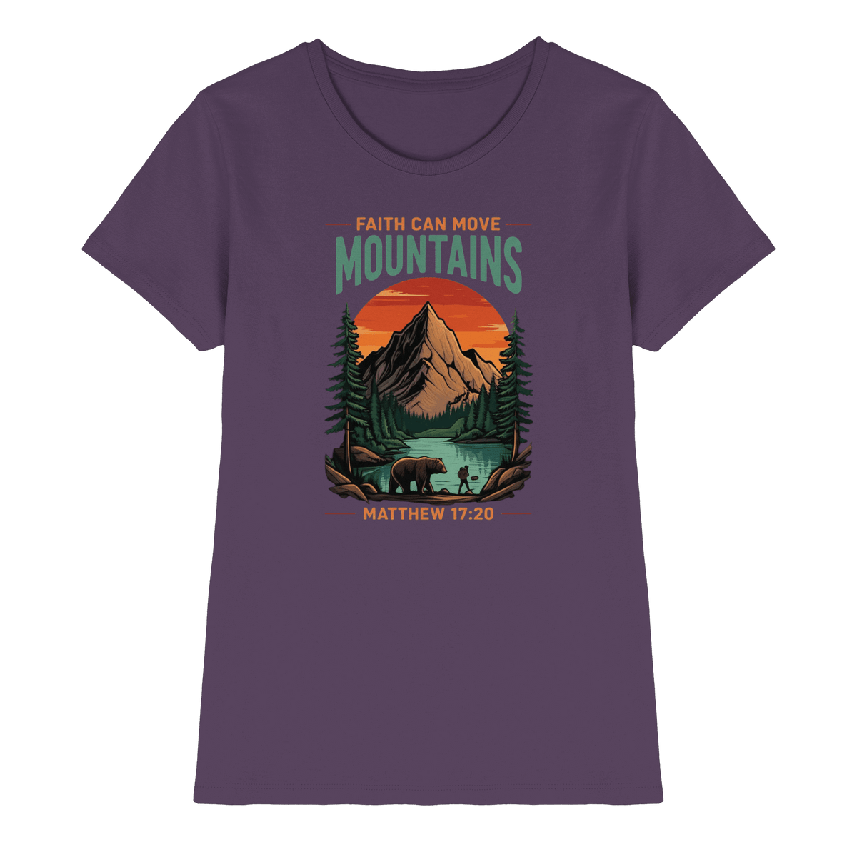 Faith Can Move Mountains | Christliches Design inspiriert von Matthäus 17,20 - Ladies Premium Shirt - Lady-Shirts - Urban Purple - GfoitMa