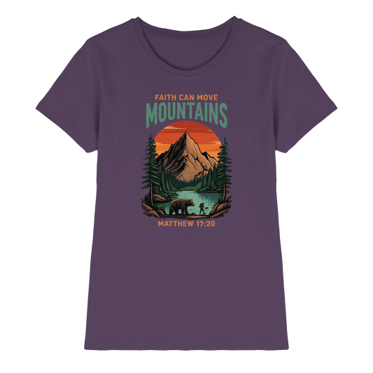 Faith Can Move Mountains | Christliches Design inspiriert von Matthäus 17,20 - Ladies Premium Shirt - Lady-Shirts - Urban Purple - GfoitMa