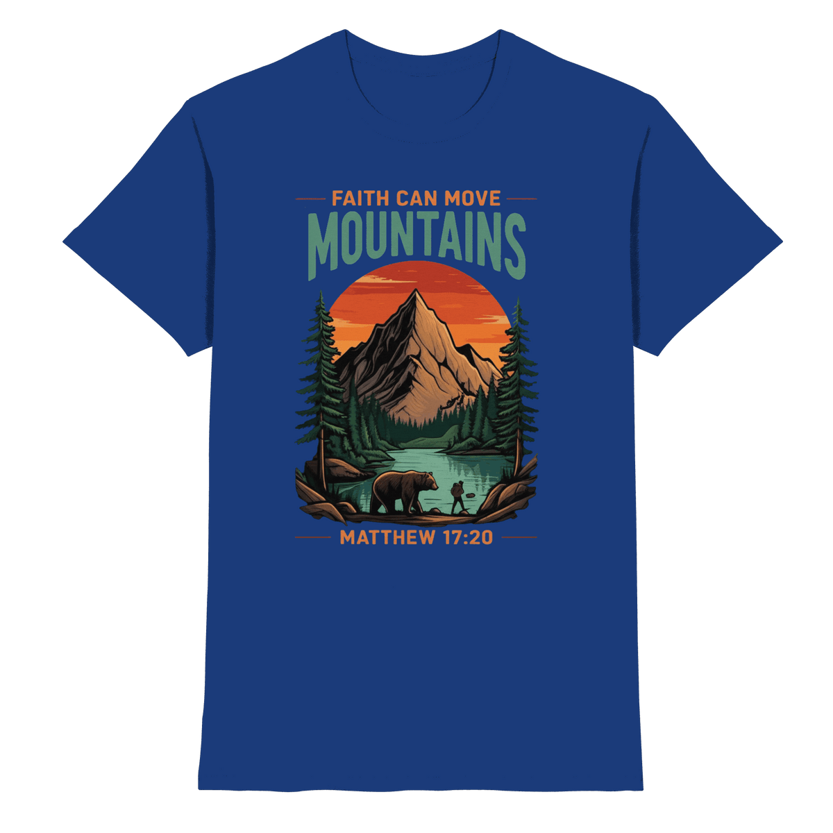 Faith Can Move Mountains | Christliches Design inspiriert von Matthäus 17,20 - Premium Shirt - Unisex-Shirts - Royal Blue - GfoitMa