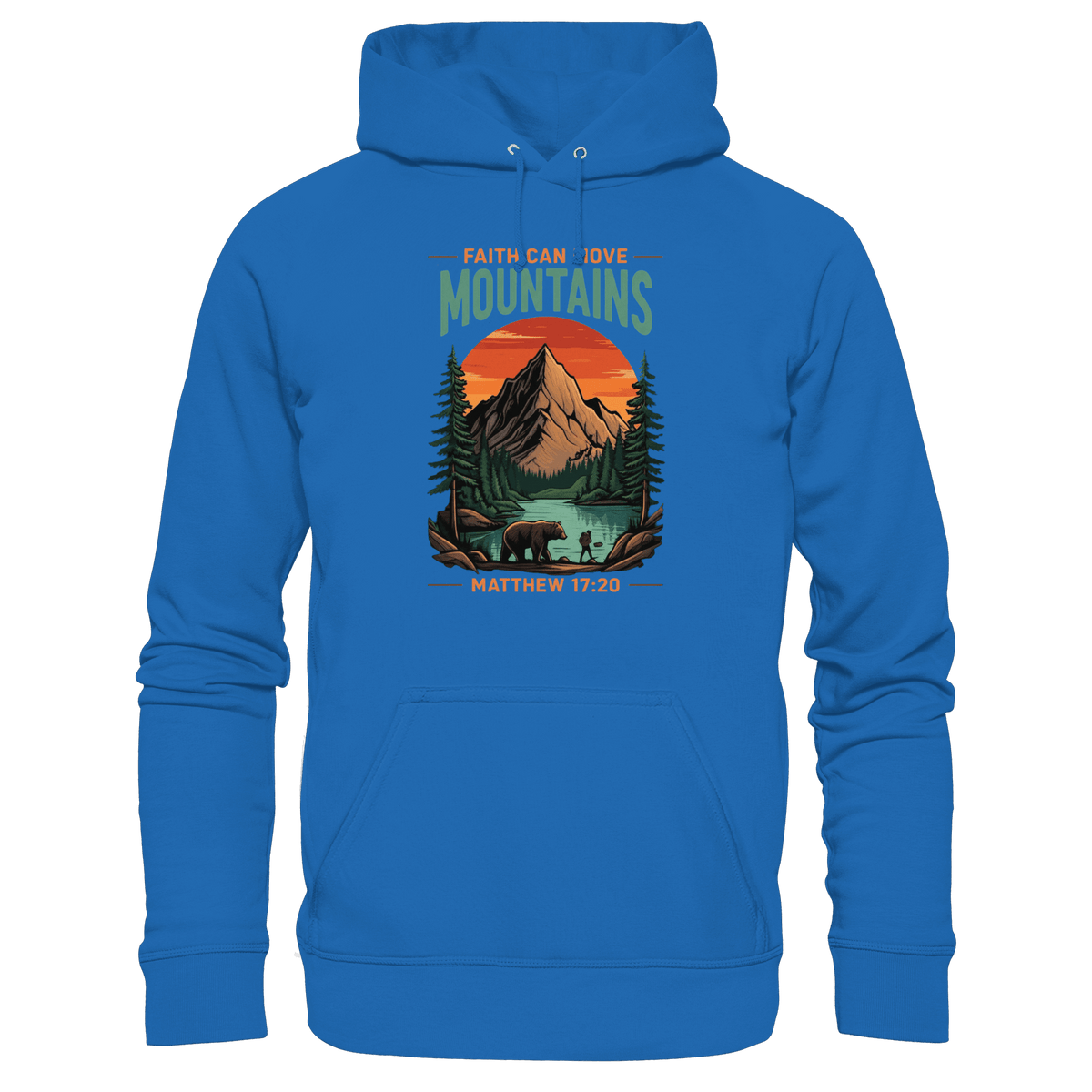 Faith Can Move Mountains | Christliches Design inspiriert von Matthäus 17,20 - Premium Unisex Hoodie - Hoodies - Royal Blau - GfoitMa