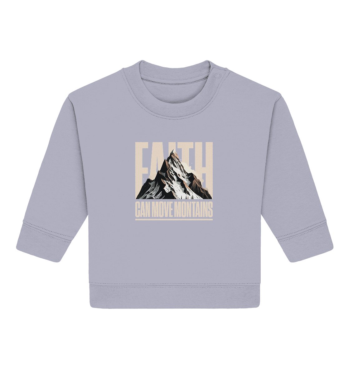 Faith Can Move Mountains – Glaube, der Grenzen überwindet | Christliche Kleidung - Baby Organic Sweatshirt - Kids & Babys - Serene Blue - GfoitMa