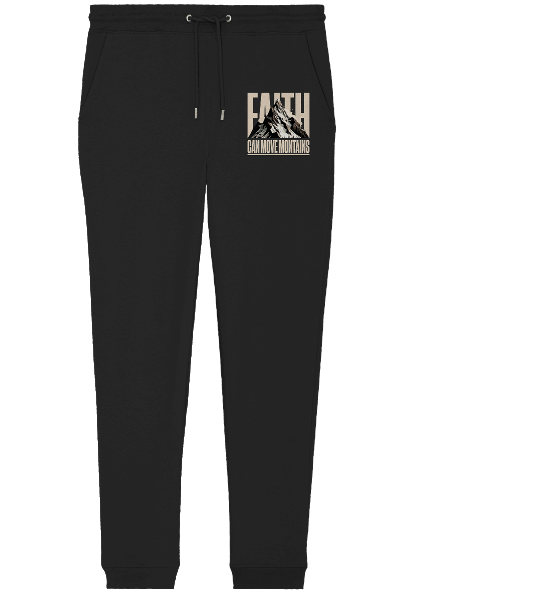 Faith Can Move Mountains – Glaube, der Grenzen überwindet | Christliche Kleidung - Organic Jogger Pants - Hosen - Black - GfoitMa