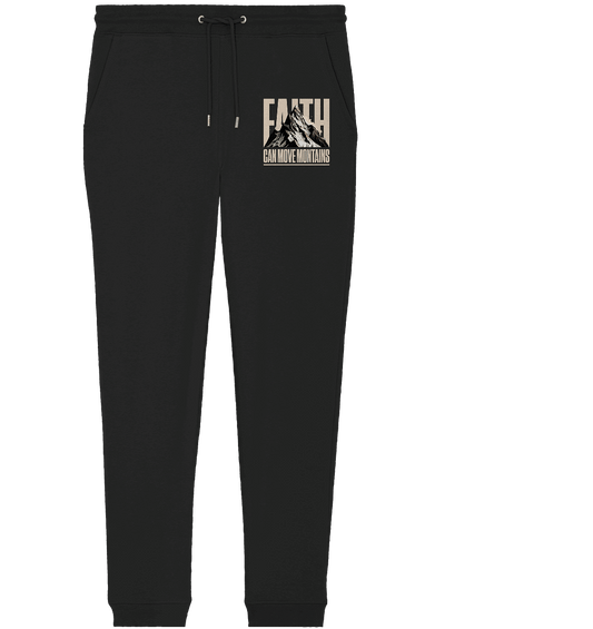 Faith Can Move Mountains – Glaube, der Grenzen überwindet | Christliche Kleidung - Organic Jogger Pants - Hosen - Black - GfoitMa