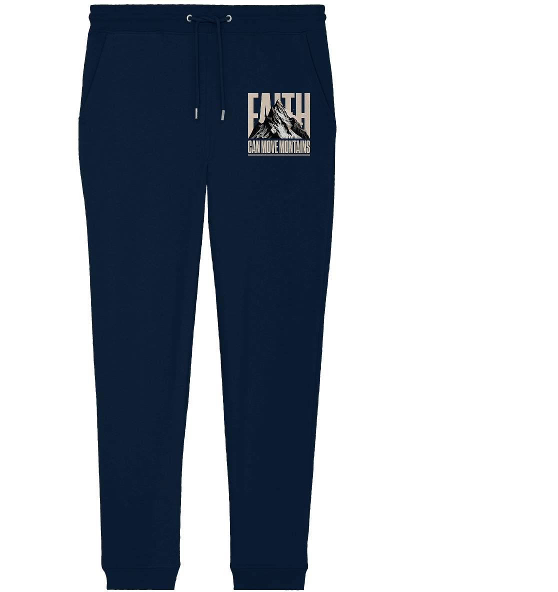 Faith Can Move Mountains – Glaube, der Grenzen überwindet | Christliche Kleidung - Organic Jogger Pants - Hosen - French Navy - GfoitMa