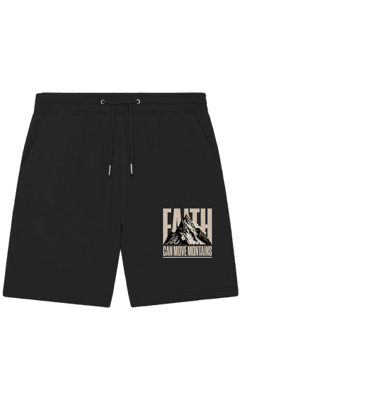 Faith Can Move Mountains – Glaube, der Grenzen überwindet | Christliche Kleidung - Organic Jogger Shorts - Hosen - Black - GfoitMa