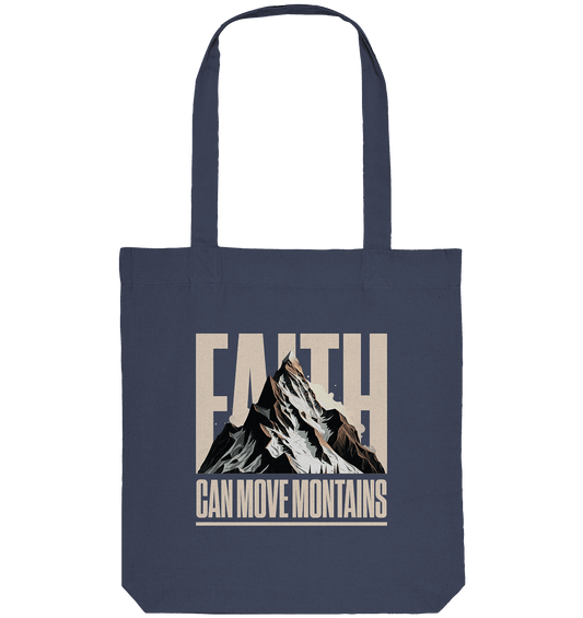 Faith Can Move Mountains – Glaube, der Grenzen überwindet | Christliche Kleidung - Organic Tote-Bag - Taschen - Midnight Blue - GfoitMa