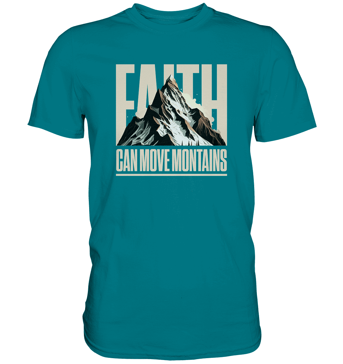 Faith Can Move Mountains – Glaube, der Grenzen überwindet | Christliche Kleidung - Premium Shirt - Unisex-Shirts - Diva Blue - GfoitMa