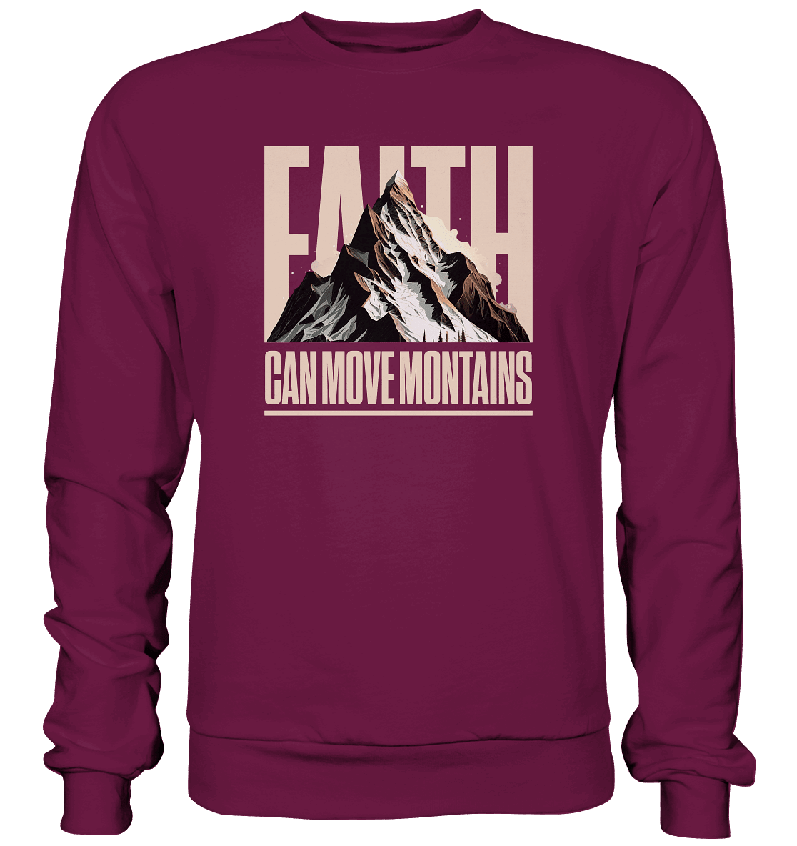 Faith Can Move Mountains – Glaube, der Grenzen überwindet | Christliche Kleidung - Premium Sweatshirt - Sweatshirts - Burgund - GfoitMa