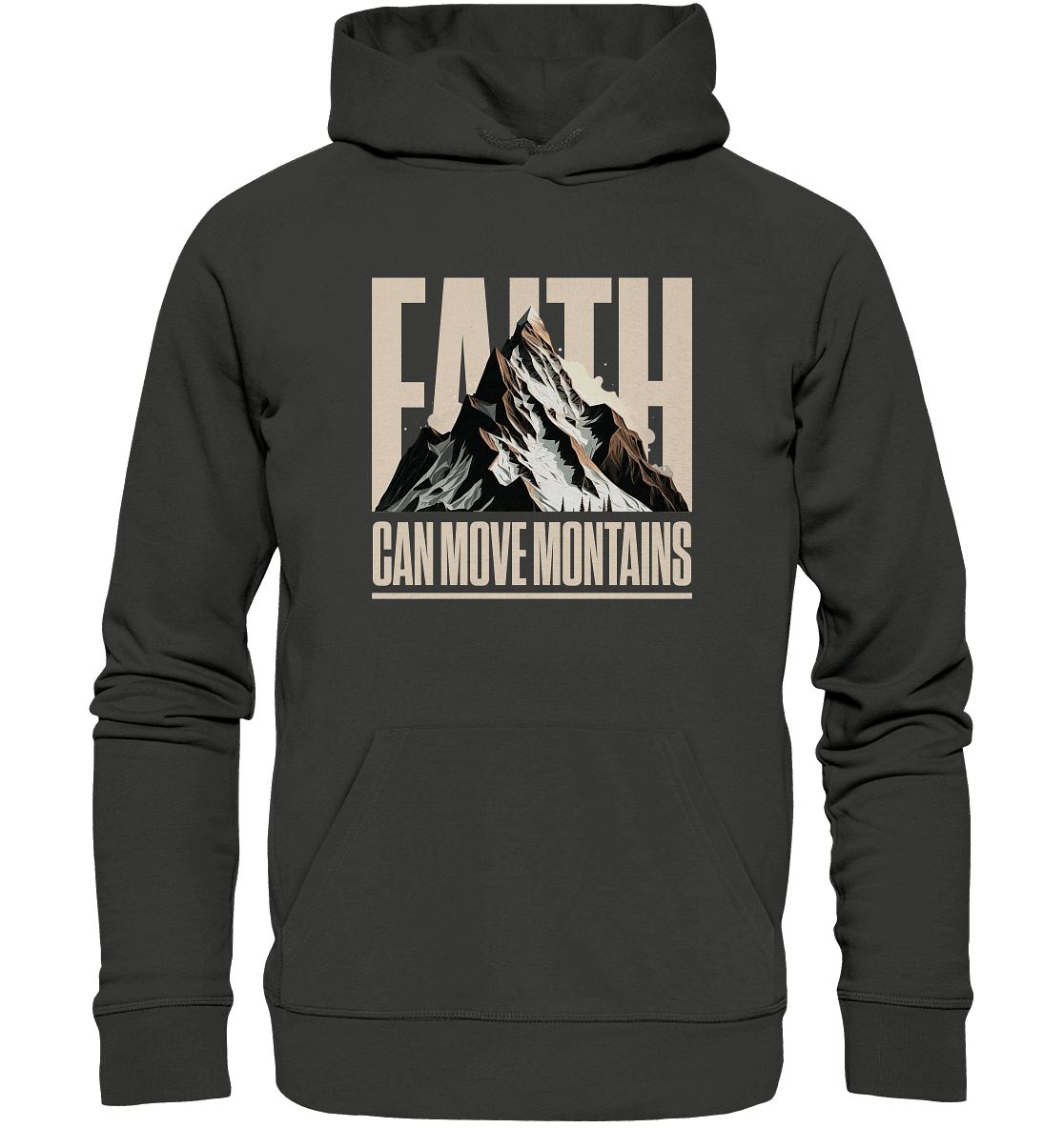Faith Can Move Mountains – Glaube, der Grenzen überwindet | Christliche Kleidung - Premium Unisex Hoodie - Hoodies - Charcoal - GfoitMa