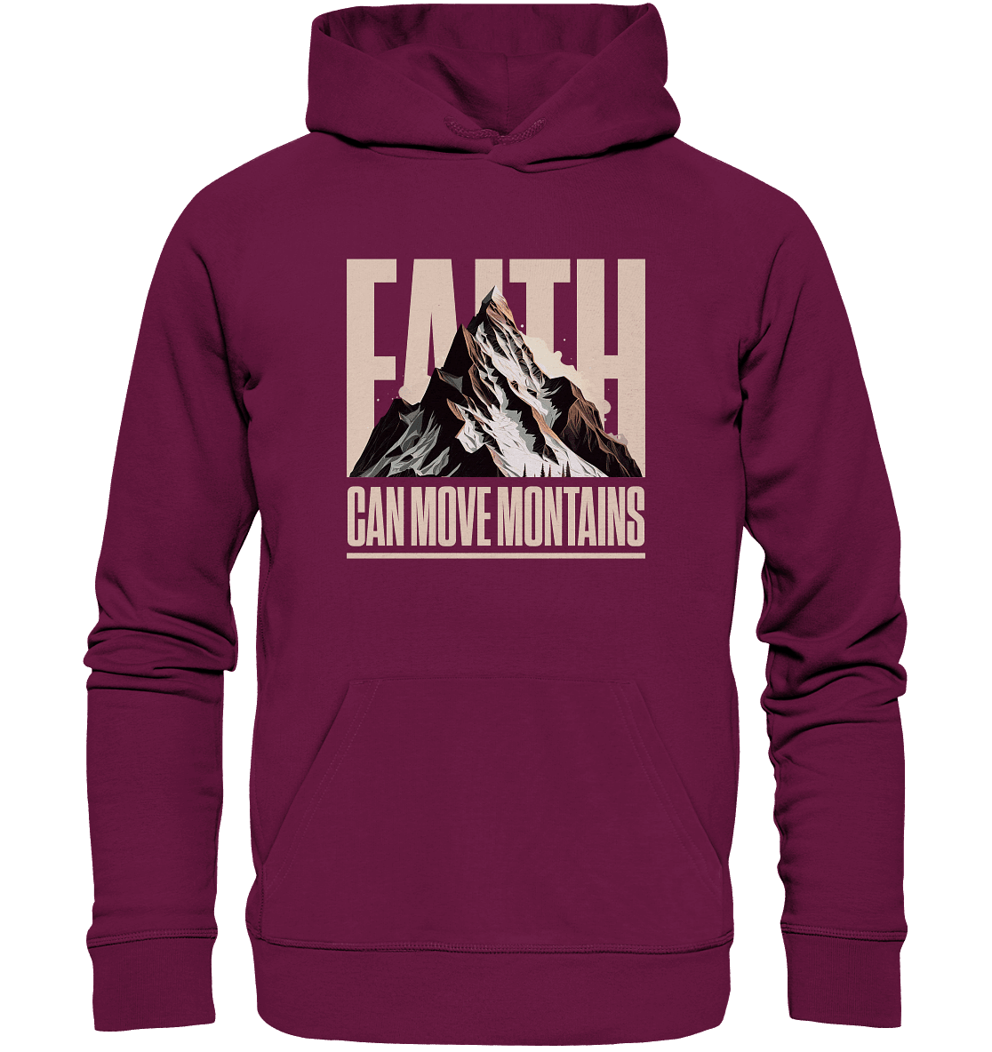 Faith Can Move Mountains – Glaube, der Grenzen überwindet | Christliche Kleidung - Premium Unisex Hoodie - Hoodies - Burgund - GfoitMa