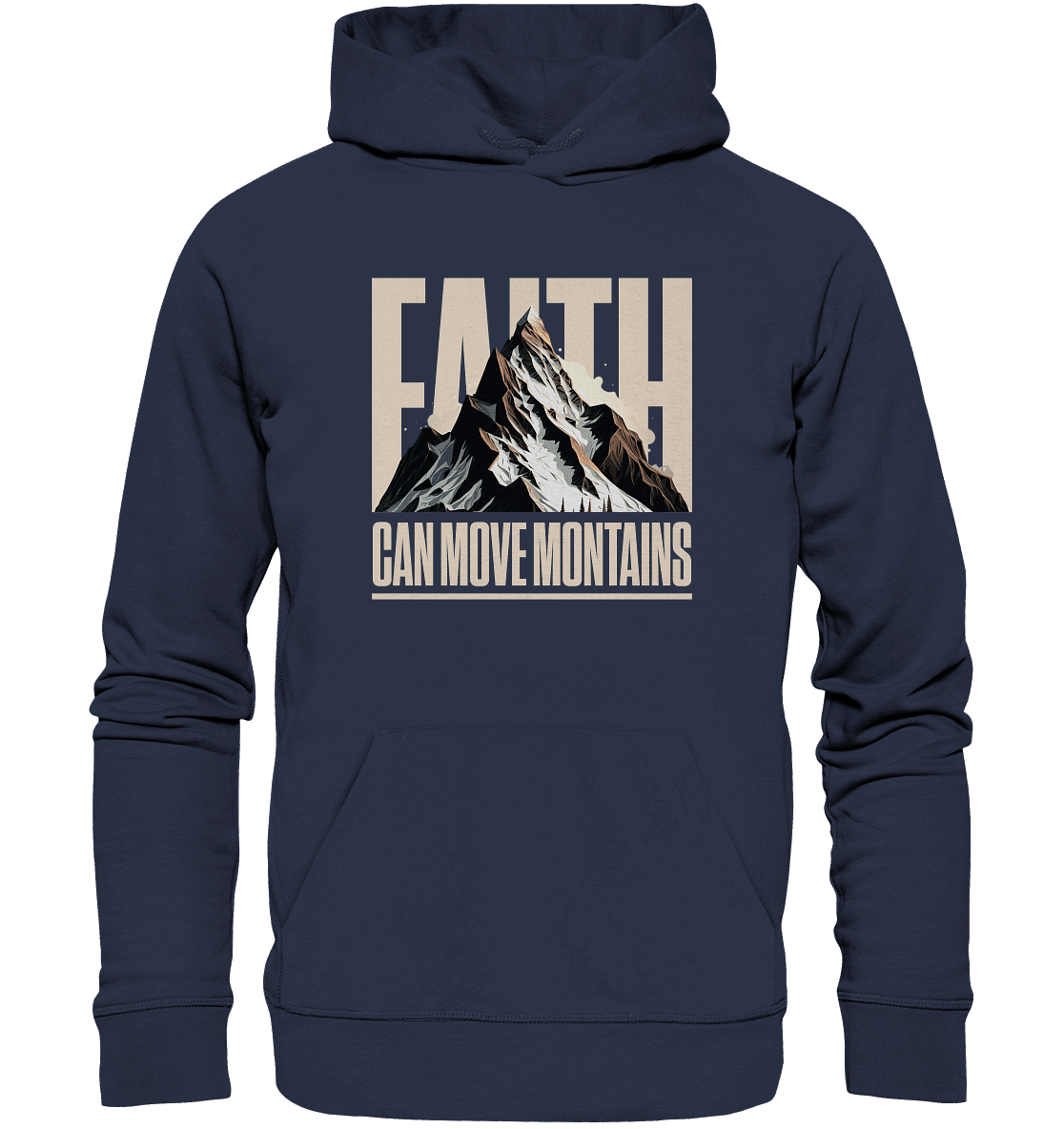 Faith Can Move Mountains – Glaube, der Grenzen überwindet | Christliche Kleidung - Premium Unisex Hoodie - Hoodies - Deep Navy - GfoitMa