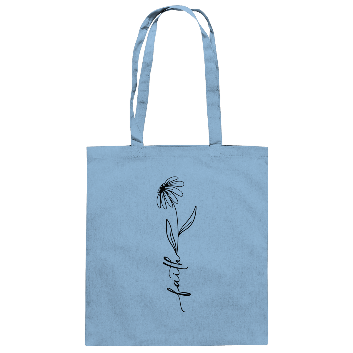 Faith – Glaube, der aufblüht - Baumwolltasche - Taschen - Sky Blue - GfoitMa