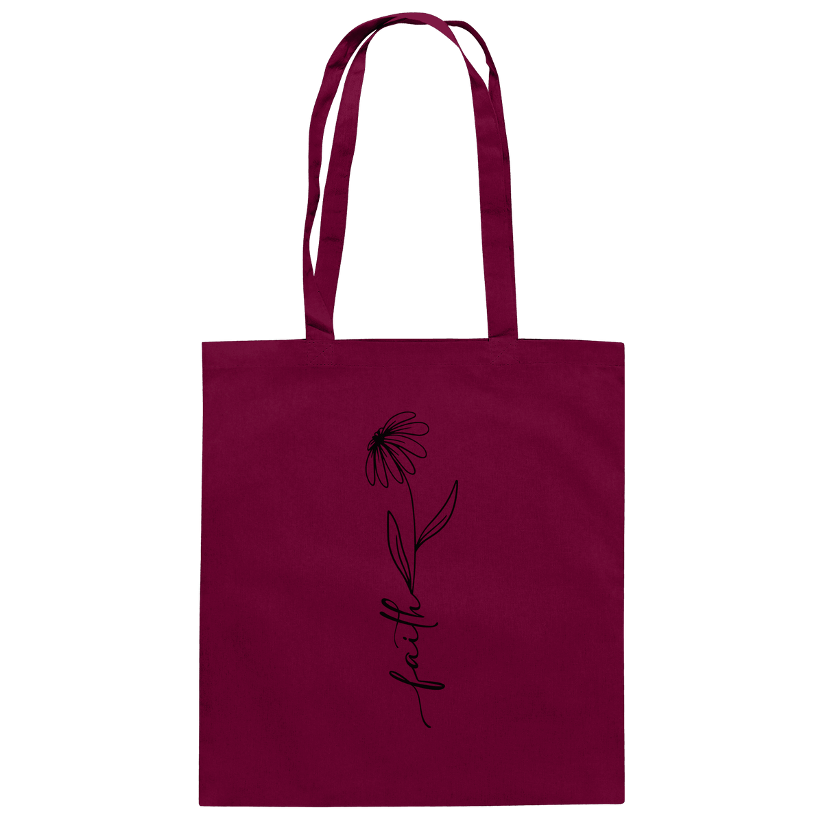 Faith – Glaube, der aufblüht - Baumwolltasche - Taschen - Burgundy - GfoitMa