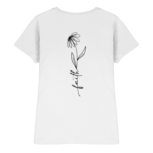 Faith – Glaube, der aufblüht - Ladies Premium Shirt - Lady-Shirts - White - GfoitMa