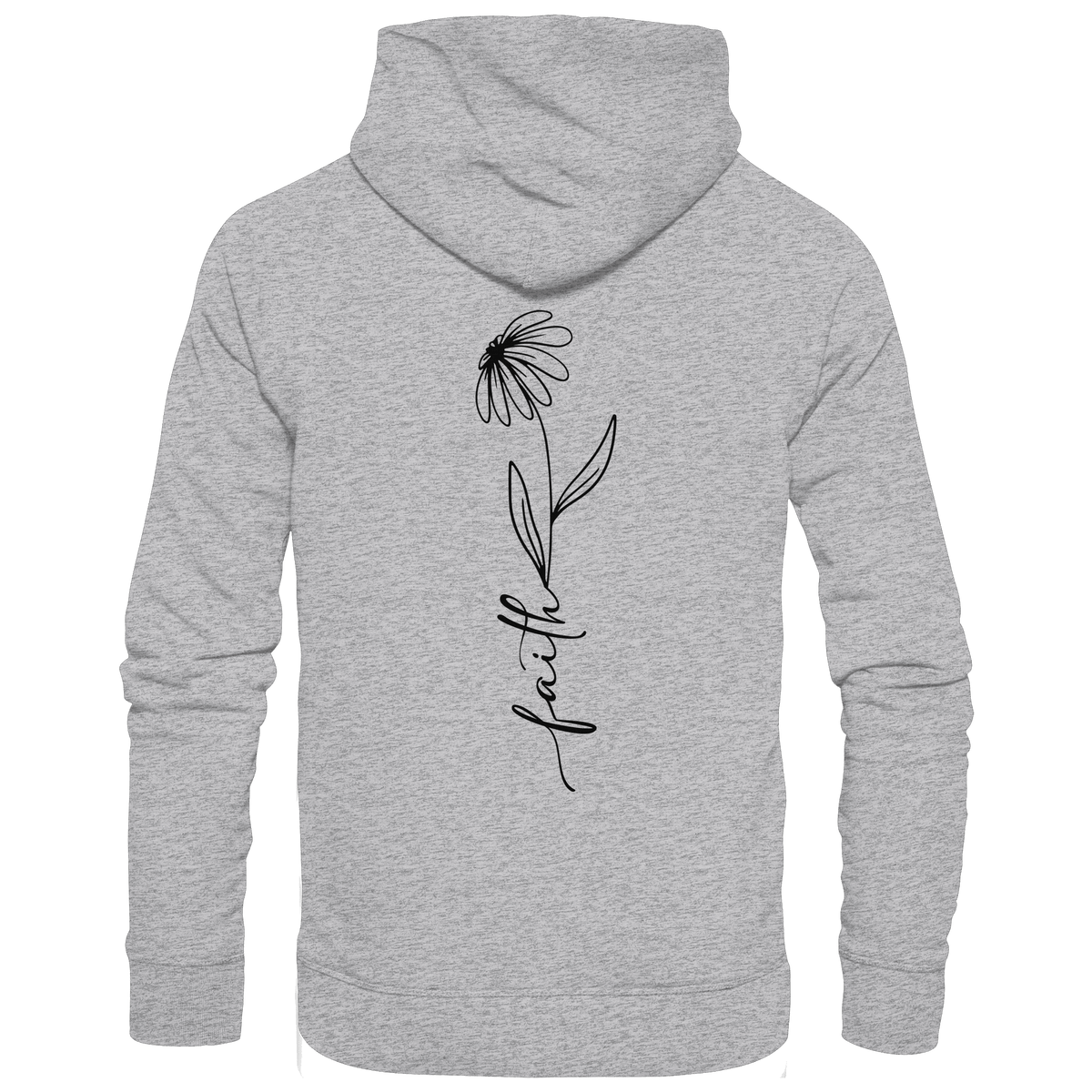 Faith – Glaube, der aufblüht - Premium Unisex Hoodie - Hoodies - Heather Grey (meliert) - GfoitMa