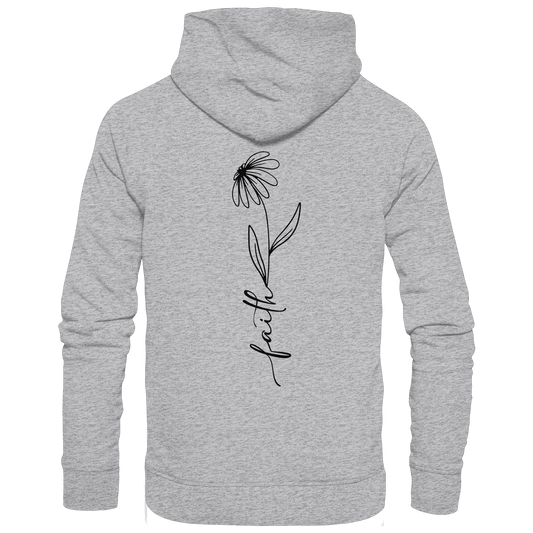 Faith – Glaube, der aufblüht - Premium Unisex Hoodie - Hoodies - Heather Grey (meliert) - GfoitMa