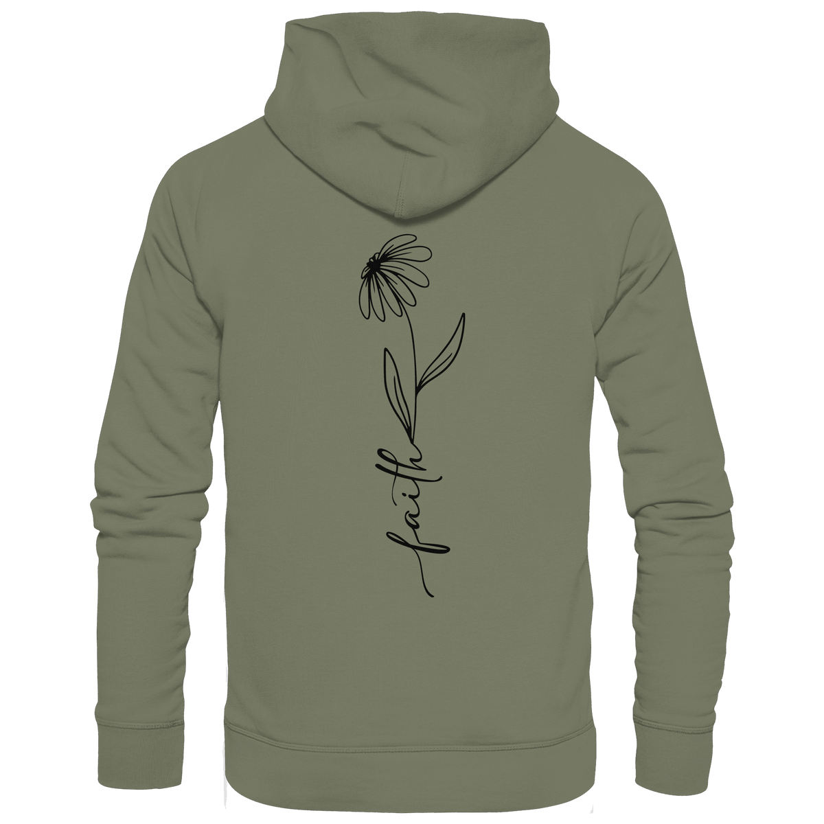 Faith – Glaube, der aufblüht - Premium Unisex Hoodie - Hoodies - Classic Olive - GfoitMa