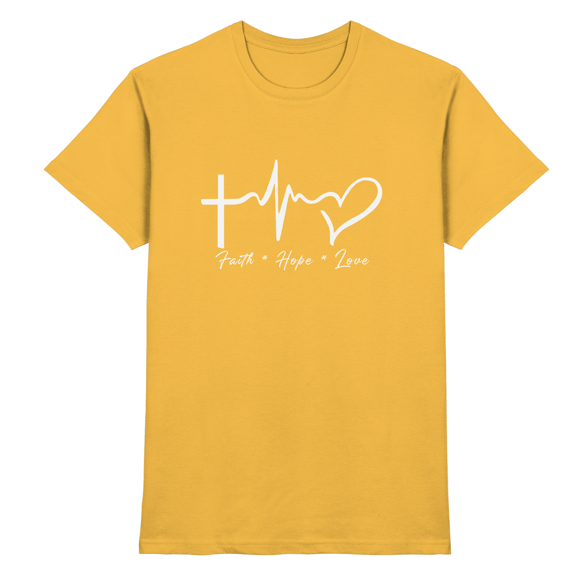 Faith * Hope * Love - Premium Shirt - Unisex-Shirts - Gold - GfoitMa