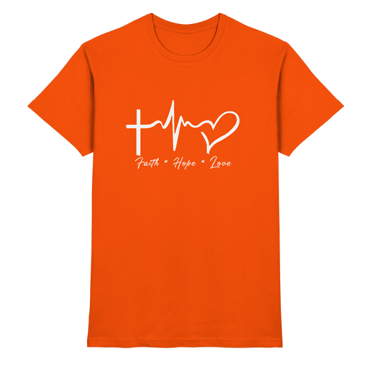 Faith * Hope * Love - Premium Shirt - Unisex-Shirts - Orange - GfoitMa