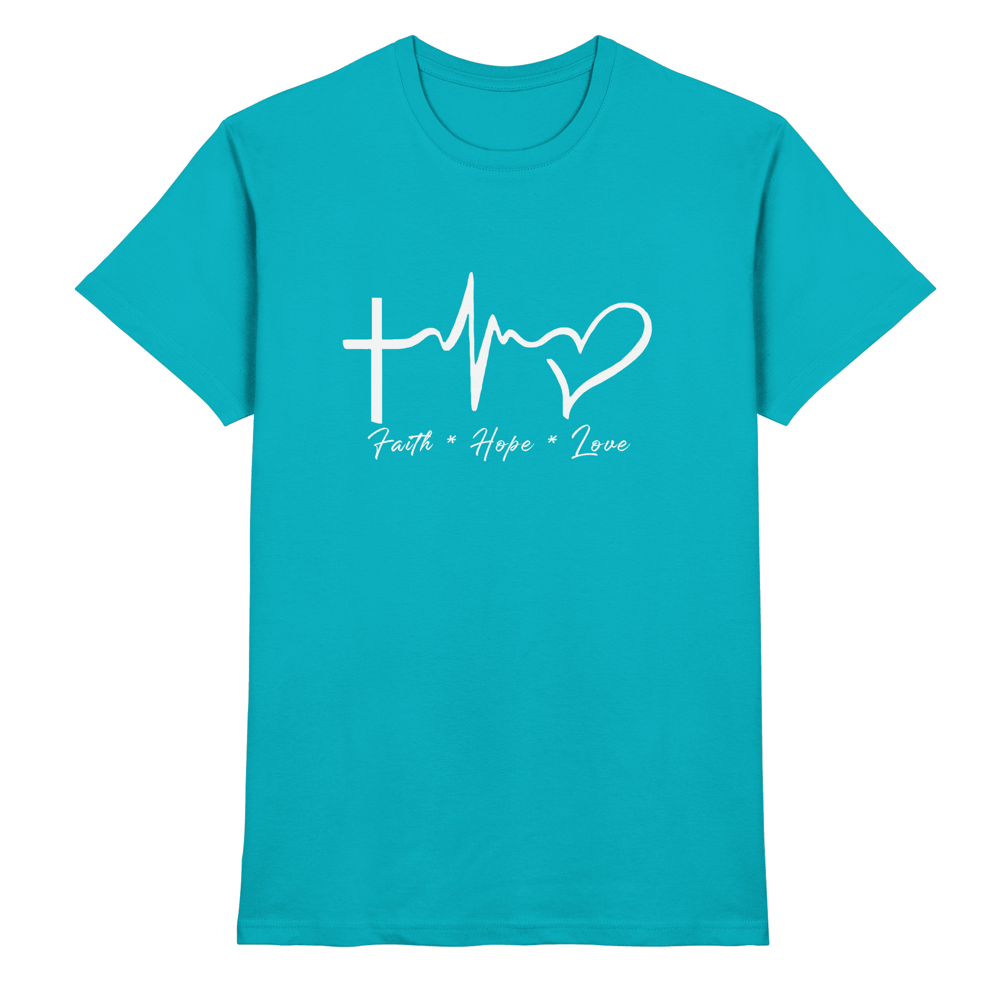 Faith * Hope * Love - Premium Shirt - Unisex-Shirts - Swimming Pool - GfoitMa
