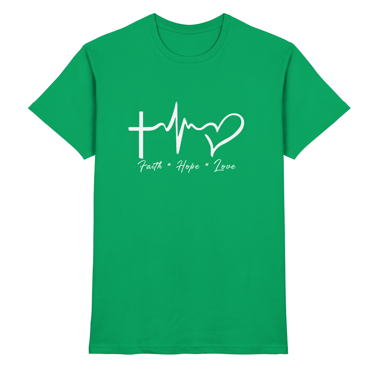 Faith * Hope * Love - Premium Shirt - Unisex-Shirts - Kelly Green - GfoitMa