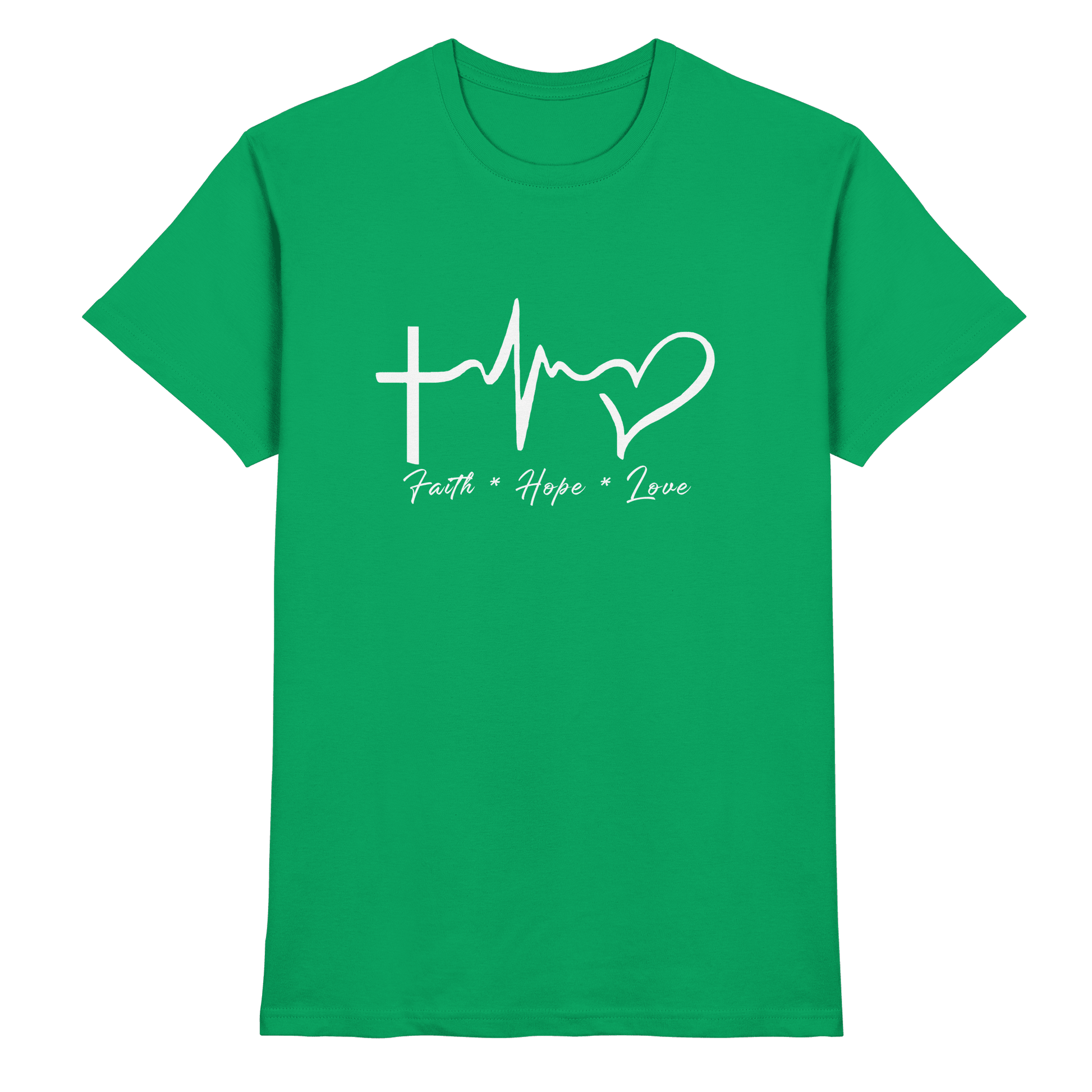 Faith * Hope * Love - Premium Shirt - Unisex-Shirts - Kelly Green - GfoitMa