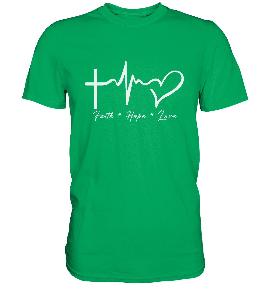 Faith * Hope * Love - Premium Shirt - Unisex-Shirts - Kelly Green - GfoitMa