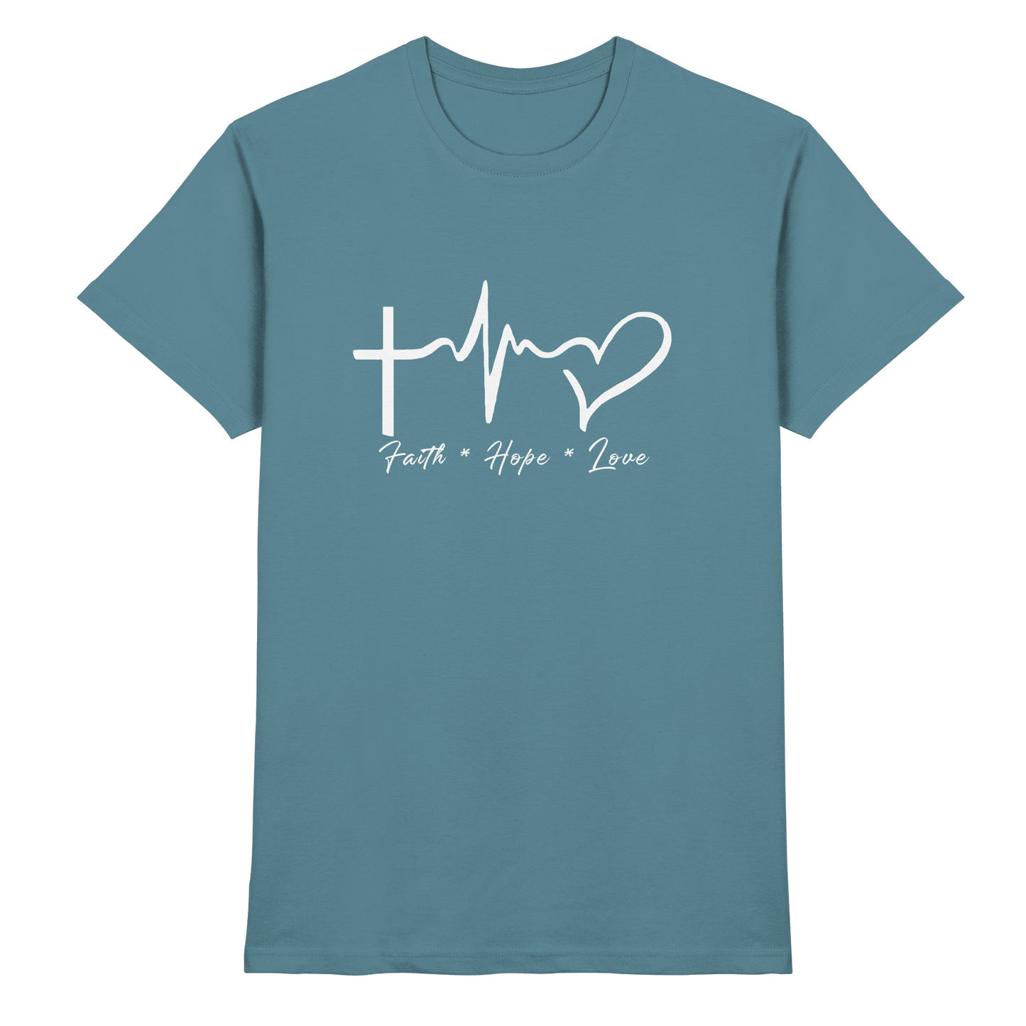 Faith * Hope * Love - Premium Shirt - Unisex-Shirts - Stone Blue - GfoitMa