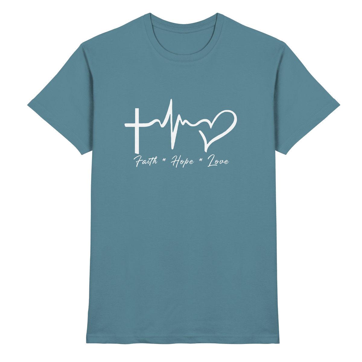 Faith * Hope * Love - Premium Shirt - Unisex-Shirts - Stone Blue - GfoitMa