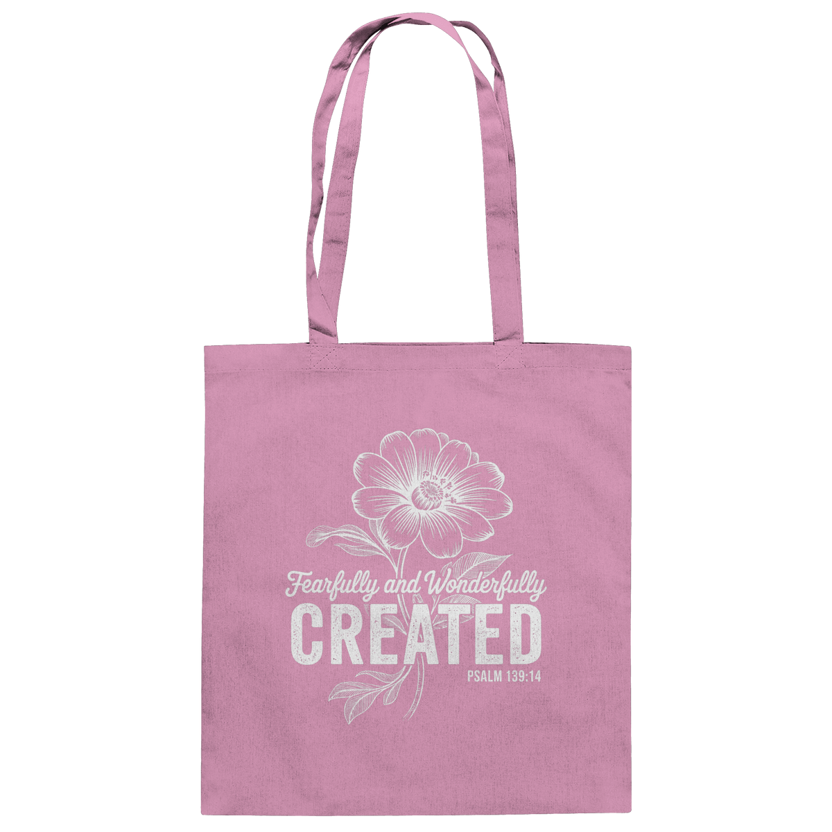 Fearfully and Wonderfully Created – Floral Grace Design - Baumwolltasche - Taschen - Classic Pink - GfoitMa